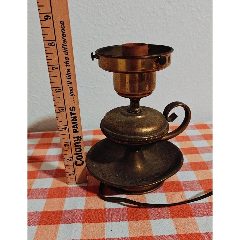 Antique Brass Whale oil Lamp Converted To electric Works!